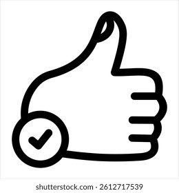Thumb Line Icon Vector Illustration
