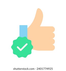 Thumb up line icon, vector pictogram of approve. vector illustration on white background