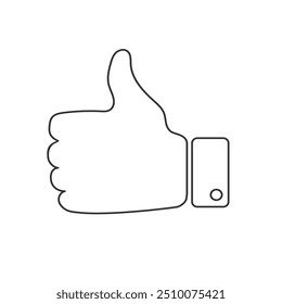 Thumb up line icon vector sign isolated for graphic and web design. thumb up symbol template color editable on white background