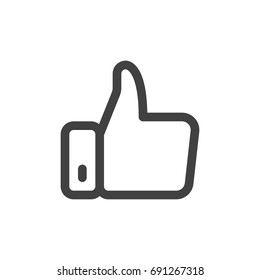 Thumb up line simple icon, outline vector sign, linear style pictogram isolated on white. Hand gesture symbol, logo illustration. Editable stroke. Pixel perfect vector graphics