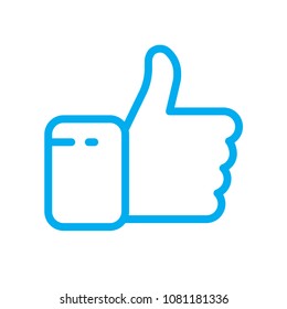 Thumb up line vector icon. Symbol from set Icons for your interface. Isolated on white background