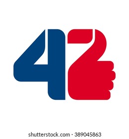 thumb up logo vector. 42 logo vector.