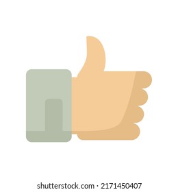 Thumb up mission icon. Flat illustration of thumb up mission vector icon isolated on white background