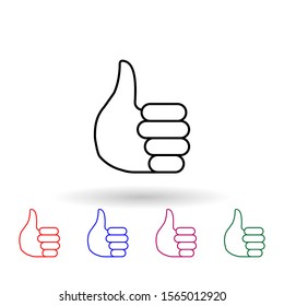 Thumb multi color icon. Simple thin line, outline vector of emoji icons for ui and ux, website or mobile application