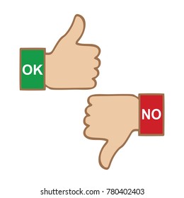 thumb ok and no symbol