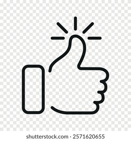 thumb up outline vector icon