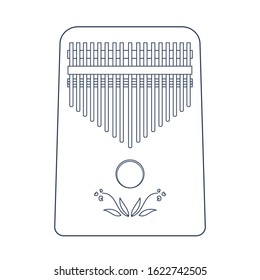 Thumb Piano kalimba 17 keys. Finger pocket portable piano. Vector illustration.