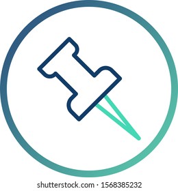 Thumb Pin Vector Icon White Background
