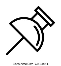 Thumb Pin Vector Line Icon
