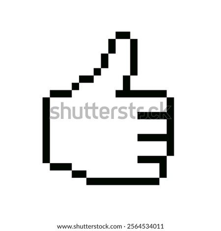 Thumb up pixel. Thumb up icon pixel