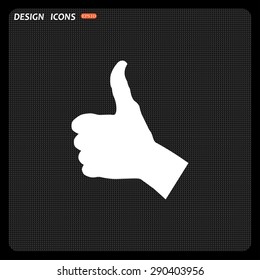 thumb up positive symbol. icon. vector. Flat design style.