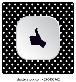 thumb up positive symbol. icon. vector. Flat design style.