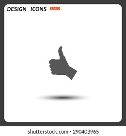 thumb up positive symbol. icon. vector. Flat design style.