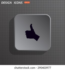 thumb up positive symbol. icon. vector. Flat design style.