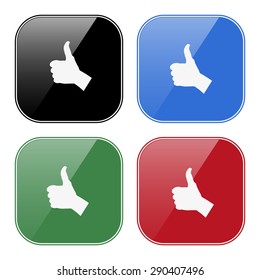 thumb up positive symbol. icon. vector. Flat design style.
