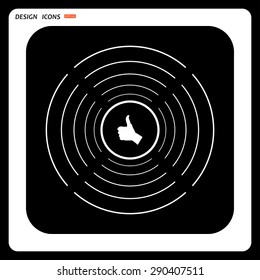 thumb up positive symbol. icon. vector. Flat design style.