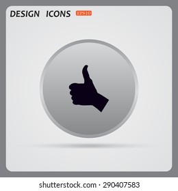 thumb up positive symbol. icon. vector. Flat design style.