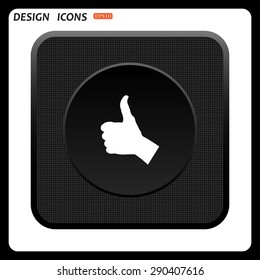 thumb up positive symbol. icon. vector. Flat design style.