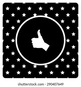 thumb up positive symbol. icon. vector. Flat design style.