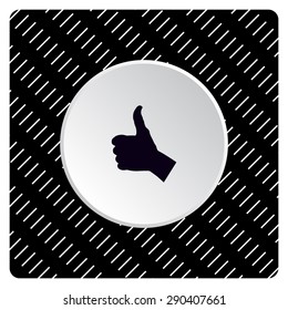 thumb up positive symbol. icon. vector. Flat design style.