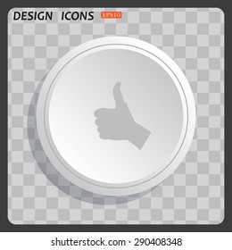 thumb up positive symbol. icon. vector. Flat design style.