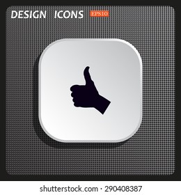 thumb up positive symbol. icon. vector. Flat design style.