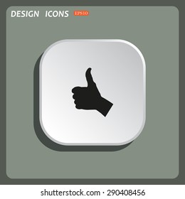 thumb up positive symbol. icon. vector. Flat design style.