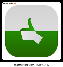 thumb up positive symbol. icon. vector. Flat design style.