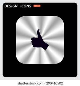 thumb up positive symbol. icon. vector. Flat design style.
