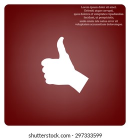 thumb up positive symbol. icon. vector. Flat design style.