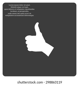 thumb up positive symbol. icon. vector. Flat design style.