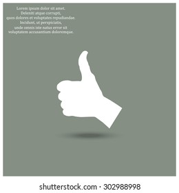 thumb up positive symbol. icon. vector. Flat design style.