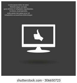 thumb up positive symbol. icon. vector. Flat design style.