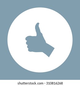 thumb up positive symbol. icon. vector. Flat design style.