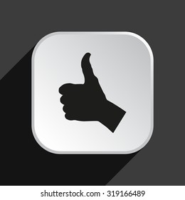 thumb up positive symbol. icon. vector. Flat design style.