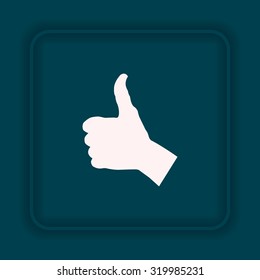 thumb up positive symbol. icon. vector. Flat design style.