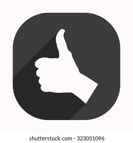 thumb up positive symbol. icon. vector. Flat design style.