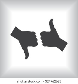 thumb up positive symbol. icon. vector. Flat design style.