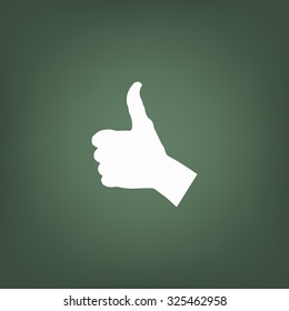 thumb up positive symbol. icon. vector. Flat design style.