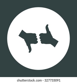 thumb up positive symbol. icon. vector. Flat design style.