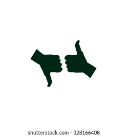 thumb up positive symbol. icon. vector. Flat design style.