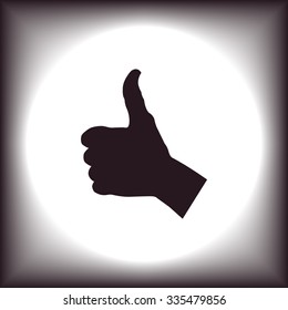 thumb up positive symbol. icon. vector. Flat design style.