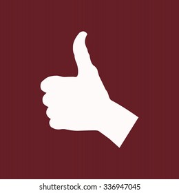 thumb up positive symbol. icon. vector. Flat design style.