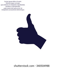 thumb up positive symbol. icon. vector. Flat design style.