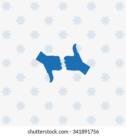 thumb up positive symbol. icon. vector. Flat design style.