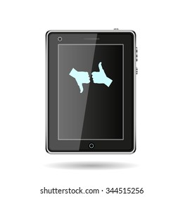 thumb up positive symbol. icon. vector. Flat design style.