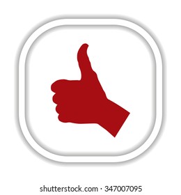 thumb up positive symbol. icon. vector. Flat design style.