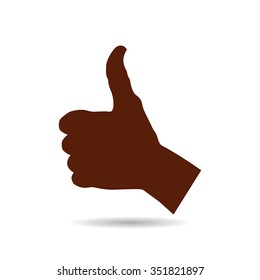thumb up positive symbol. icon. vector. Flat design style.