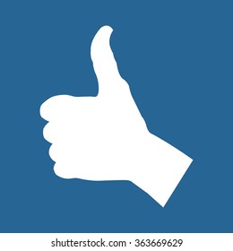 thumb up positive symbol. icon. vector. Flat design style.