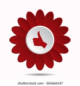 thumb up positive symbol. icon. vector. Flat design style.